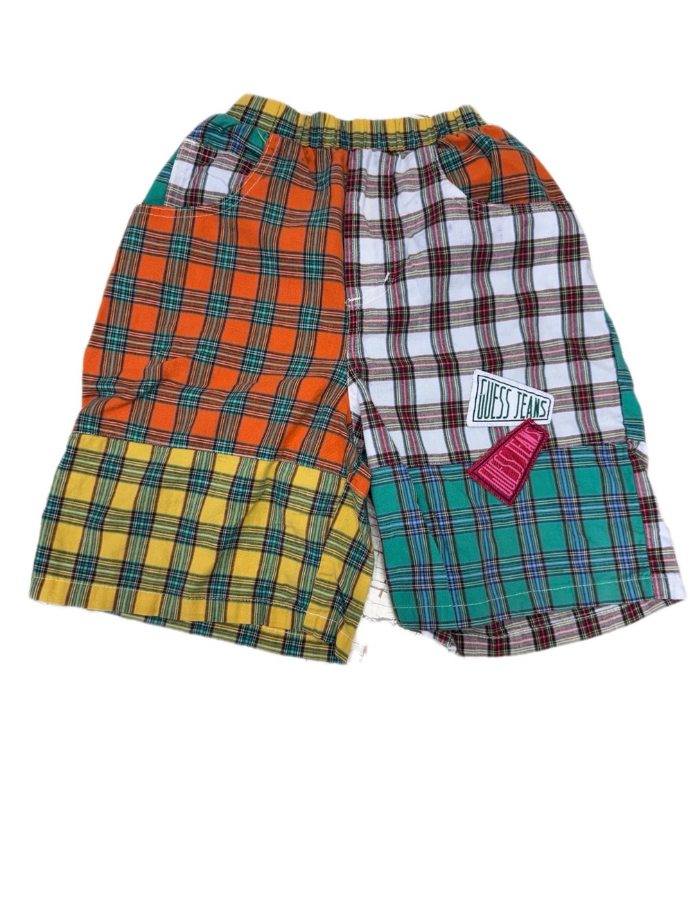 Vintage Guess Boys Patchwork Plaid Shorts Size 10